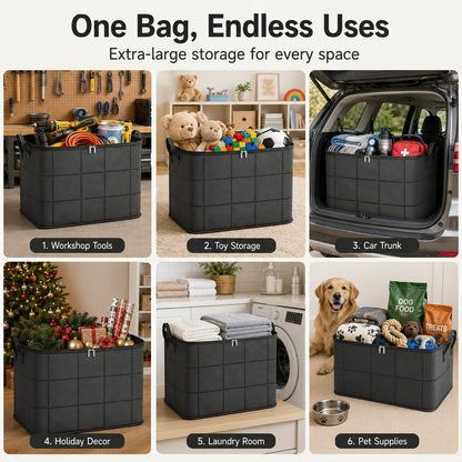 ⚡Hot Sales 50% OFF | Extra Large Capacity Storage Bag – Heavy Duty Zippered Organizer Bin for Quilts, Blankets, Clothing, Toys & Moving Supplies🏠❤