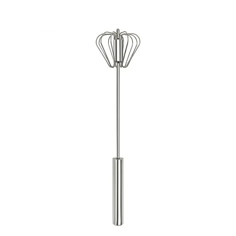 🥄✨ Stainless Steel Hand-Push Rotary Whisk – Effortless Mixing in Seconds!