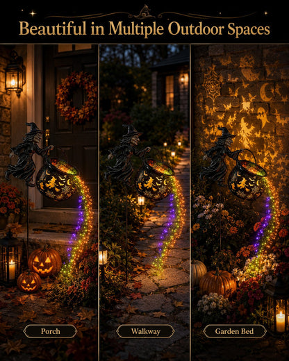 Halloween Witch Cauldron Projection Garden Light – Magical Outdoor Halloween Yard Decoration