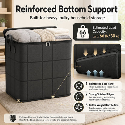 ⚡Hot Sales 50% OFF | Extra Large Capacity Storage Bag – Heavy Duty Zippered Organizer Bin for Quilts, Blankets, Clothing, Toys & Moving Supplies🏠❤